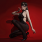 Fantasy Full Body Black Body Stocking Open Crotch V2 梦幻黑色连体尼龙紧身衣开档 V2 2082