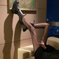 Full Length Stocking -Stripes 线条黑色长筒丝袜 2090