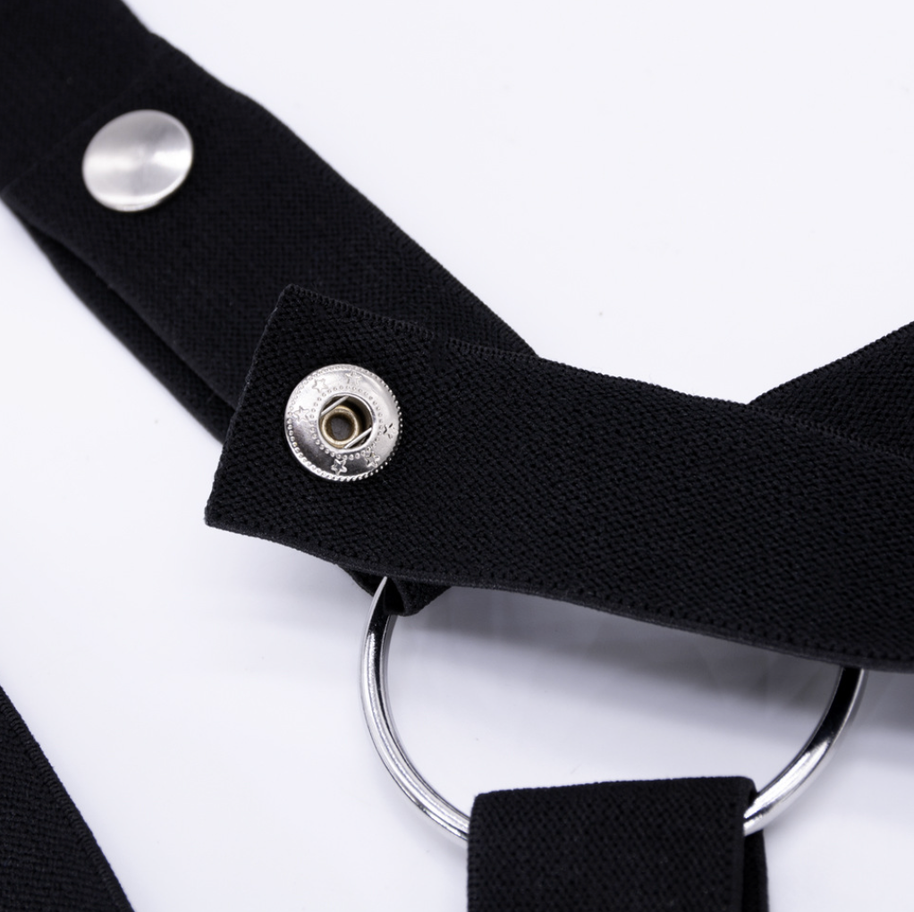 Cuckold Cage Stripe Male Anti-slipping v2 男用贞洁笼辅助带弹性防下坠 V2 BDSM  (Black/Pink) 2095