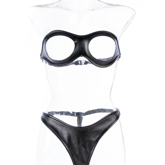 Black Lotus PU Leather Bra V2 黑莲花紧身皮革内衣 V2 2135