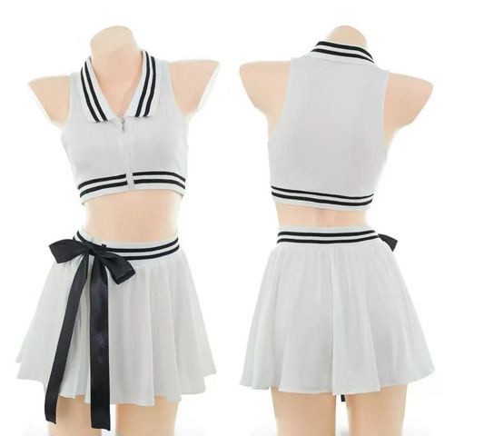 Tennis Sporty Bodysuit Uniform [Open Crotch]  网球运动制服 2228