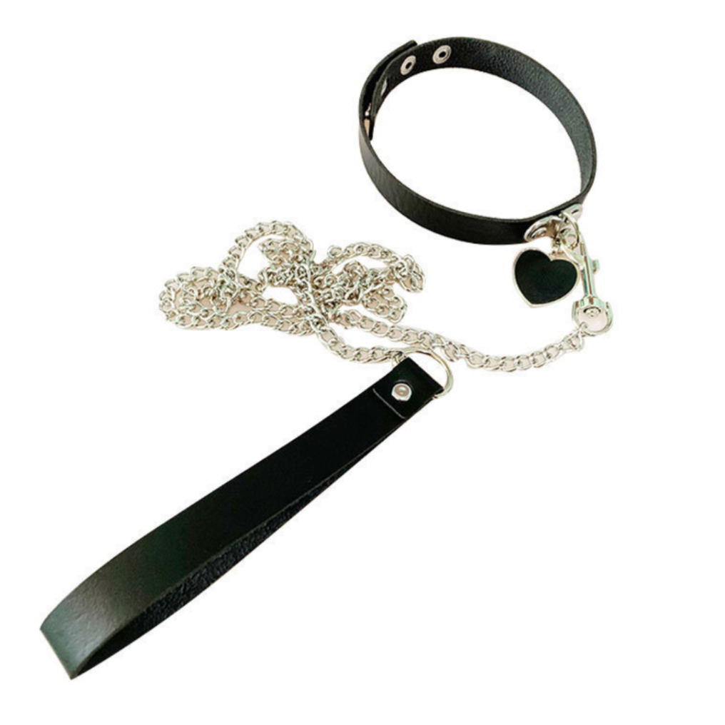 Black Heart Collar/Choker with leash v2 黑色爱心情趣BDSM 脖套+牵引 v2 2257