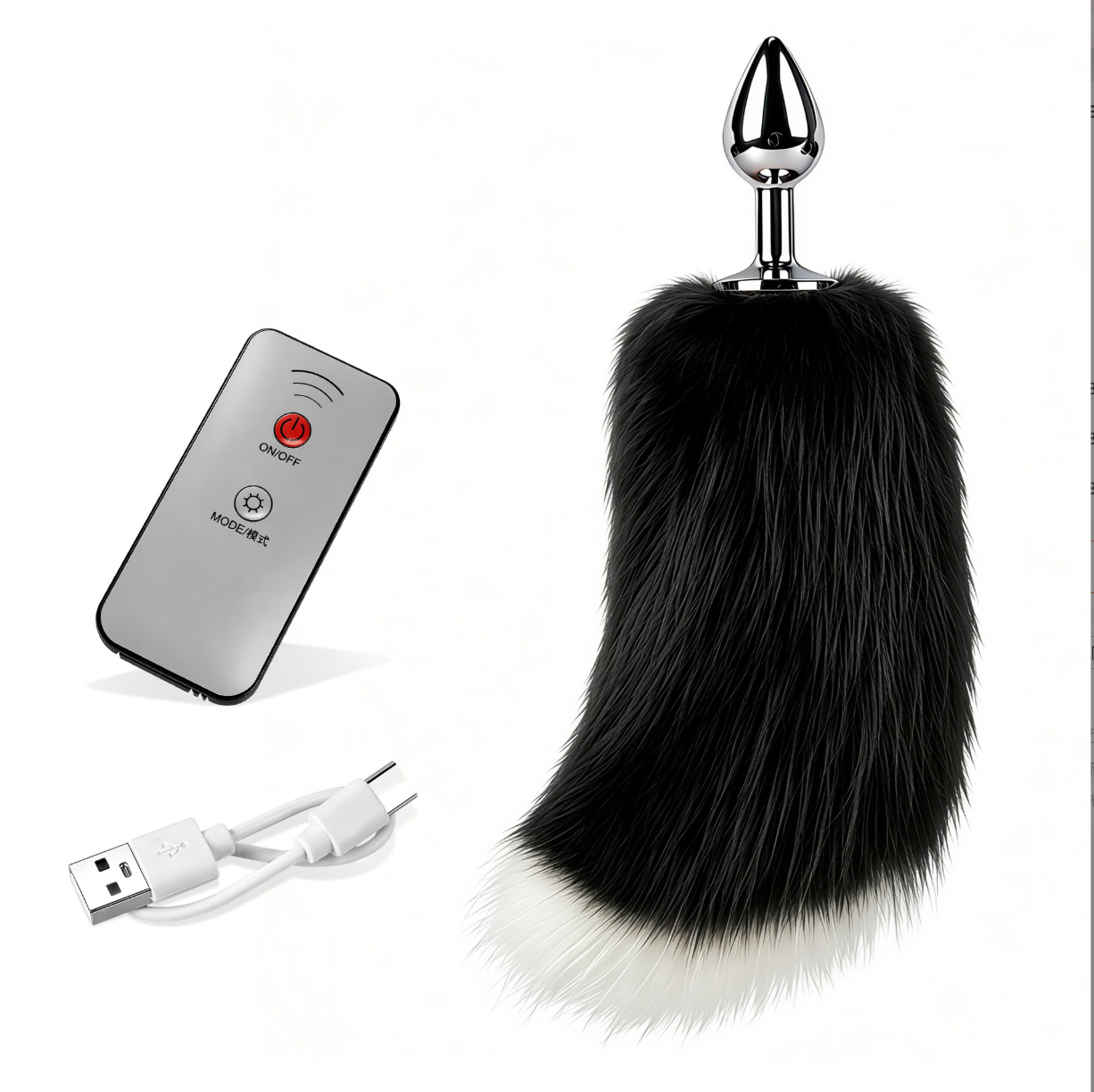 Fox Tail Anal Butt Plug w Remote 狐狸尾巴肛塞遥控 BDSM 2297