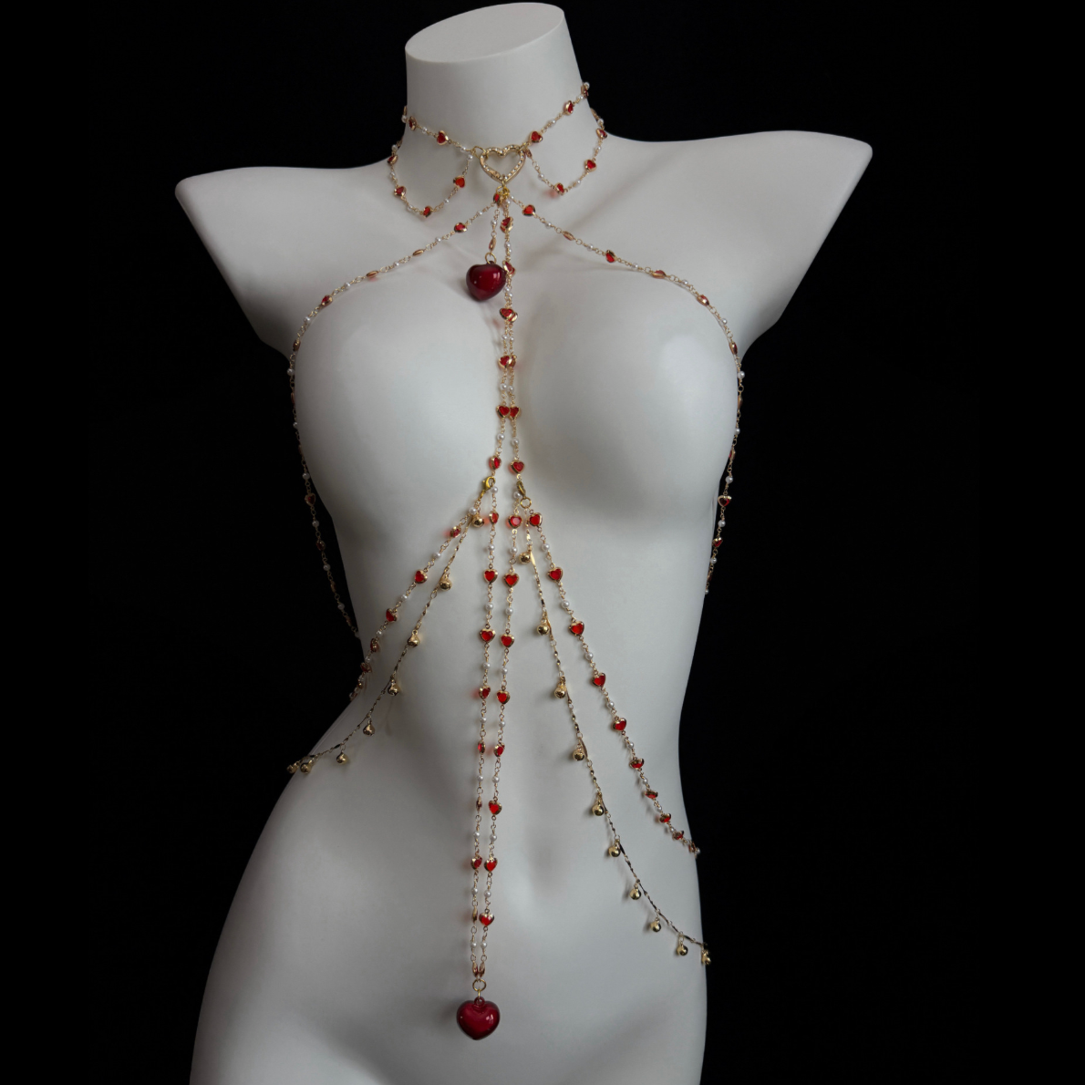 Cherry Nipple Clamp Harness w Butt Plug Option 樱桃情趣乳夹乳环肛塞选项 2307
