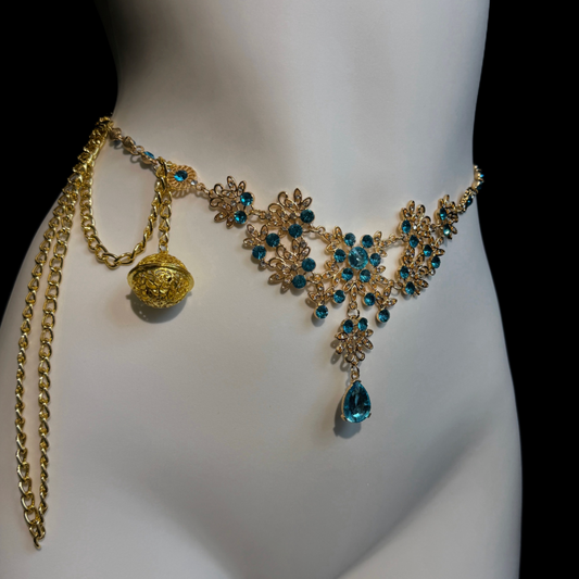 Hathor Sapphire Nipple Clamp Harness w Belt Option 蓝宝石情趣乳夹乳环 2305