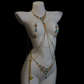 Hathor Sapphire Nipple Clamp Harness w Belt Option 蓝宝石情趣乳夹乳环 2305