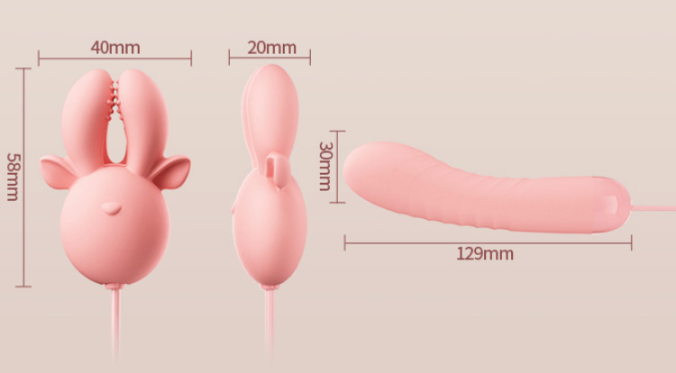 Nipple Wire Vibrator w Portable V3 电动乳夹带便携电池跳蛋 V3 2304