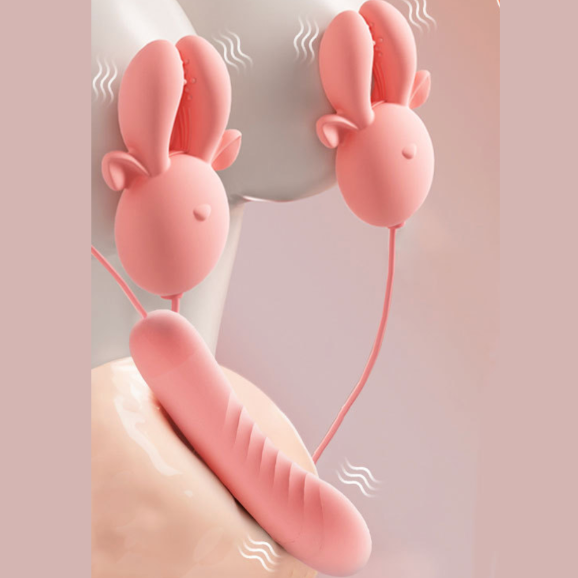 Nipple Wire Vibrator w Portable V3 电动乳夹带便携电池跳蛋 V3 2304