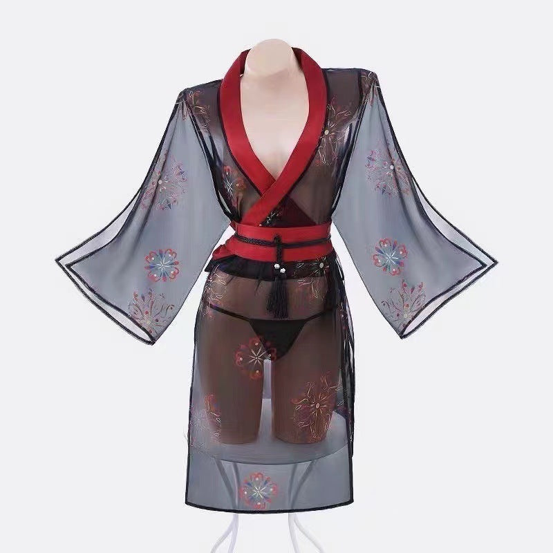 Chinese Qipao Costume Uniform v9 纯欲透视旗袍绣花制服 v9 2352