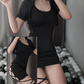 Body fitting skirt dress costume uniform (Black/Leopard) 黑色包臀制服 1061