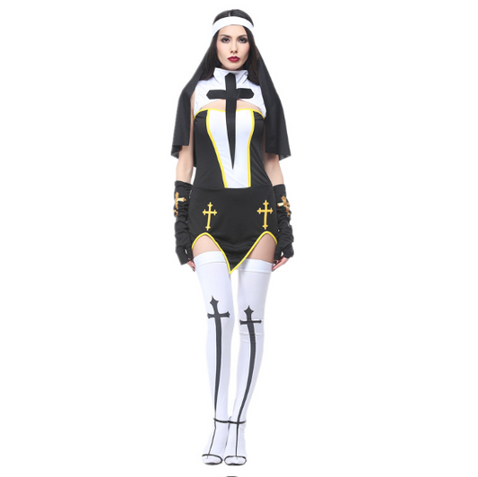 Nun costume uniform style B (Black/white) 修女制服B 1324