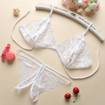 Lace lingerie 2pc bra set 蕾丝二件套三点式内衣1118